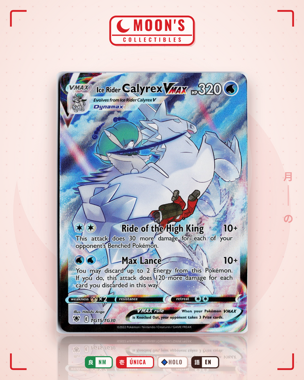 Carta Pokémon Ice Rider Calyrex VMAX · Astral Radiance Trainer Gallery #TG15/TG30 (NM) — pieza única en Moon's Collectibles México