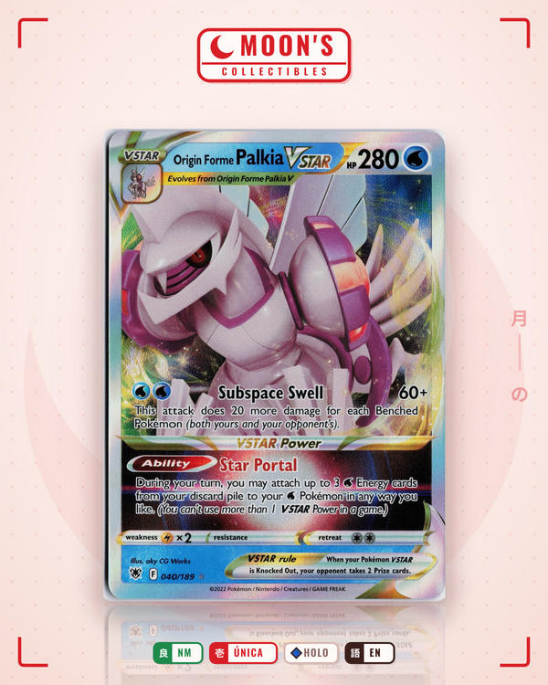 Carta Pokémon Origin Forme Palkia VSTAR · Astral Radiance #040/189 (NM) — pieza única en Moon's Collectibles México