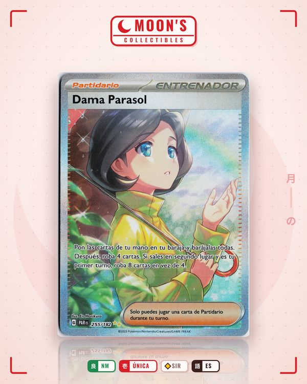 Carta Pokémon Parasol Lady · Paradox Rift #255/182 (NM) — pieza única en Moon's Collectibles México