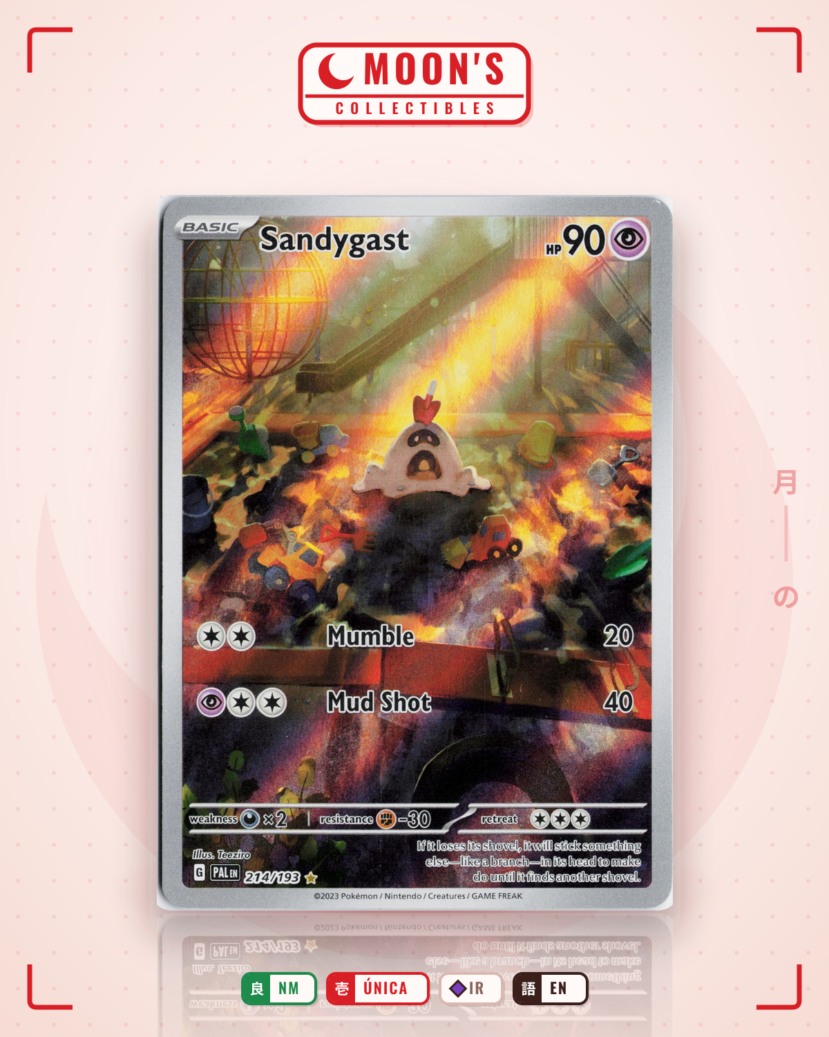 Carta Pokémon Sandygast · Paldea Evolved #214/193 (NM) — pieza única en Moon's Collectibles México
