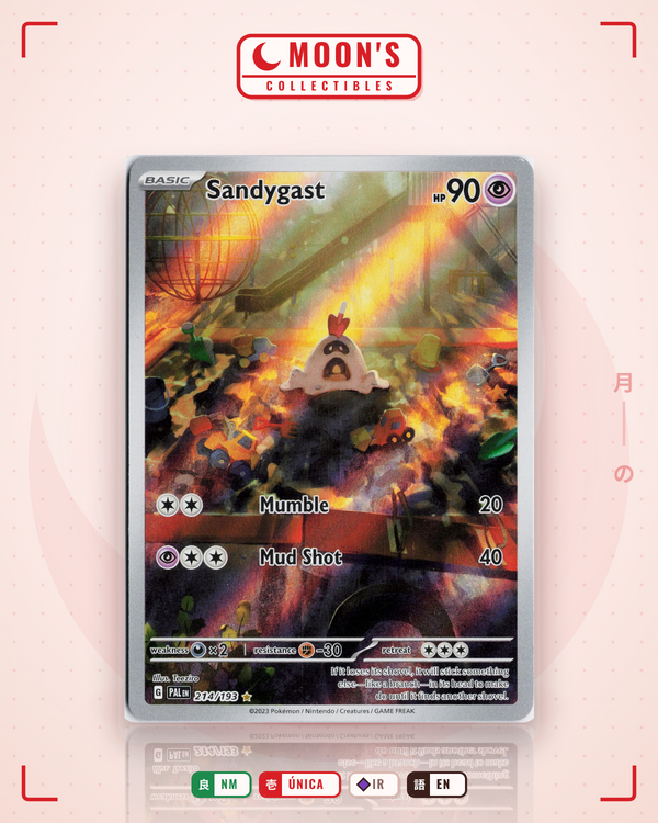 Carta Pokémon Sandygast · Paldea Evolved #214/193 (NM) — pieza única en Moon's Collectibles México