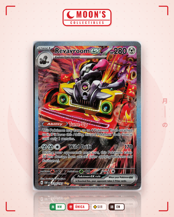 Carta Pokémon Revavroom ex · Obsidian Flames #224/197 (NM) — pieza única en Moon's Collectibles México