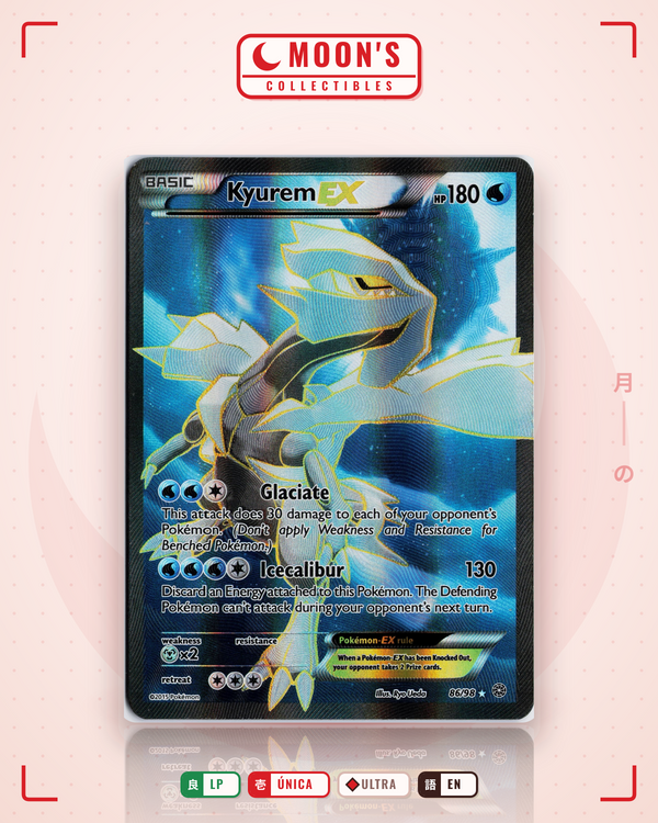 Carta Pokémon Kyurem-EX · Ancient Origins #86/98 (LP) — pieza única en Moon's Collectibles México