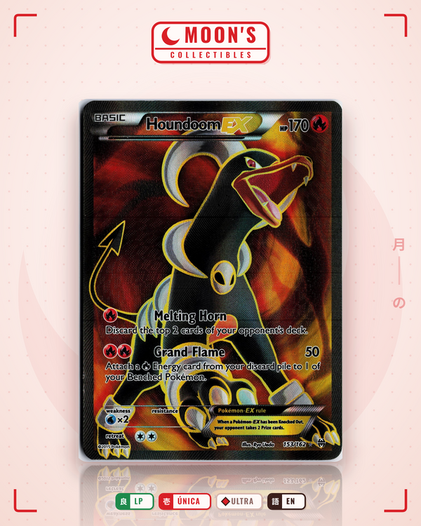 Carta Pokémon Houndoom-EX · BREAKthrough #153/162 (LP) — pieza única en Moon's Collectibles México
