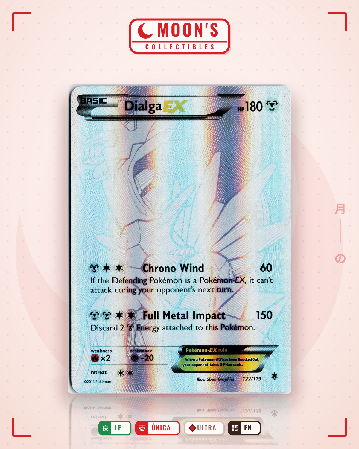 Carta Pokémon Dialga-EX · Phantom Forces #122/119 (LP) — pieza única en Moon's Collectibles México