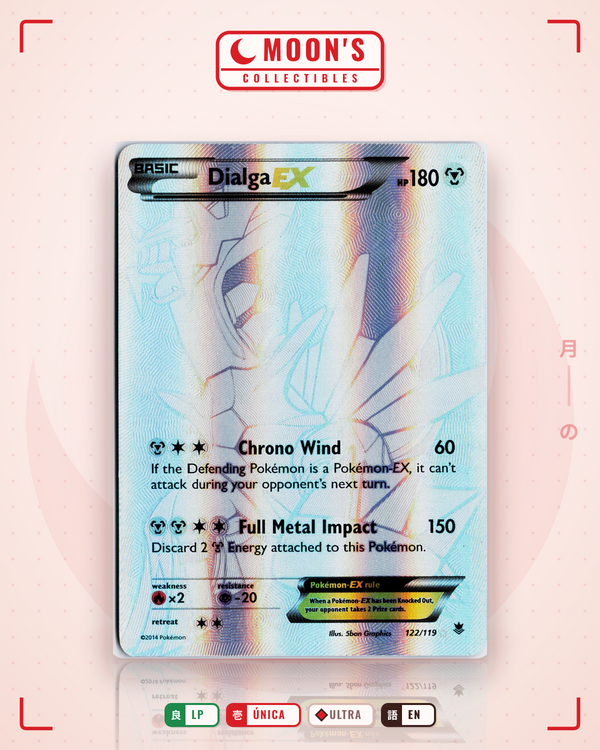 Carta Pokémon Dialga-EX · Phantom Forces #122/119 (LP) — pieza única en Moon's Collectibles México