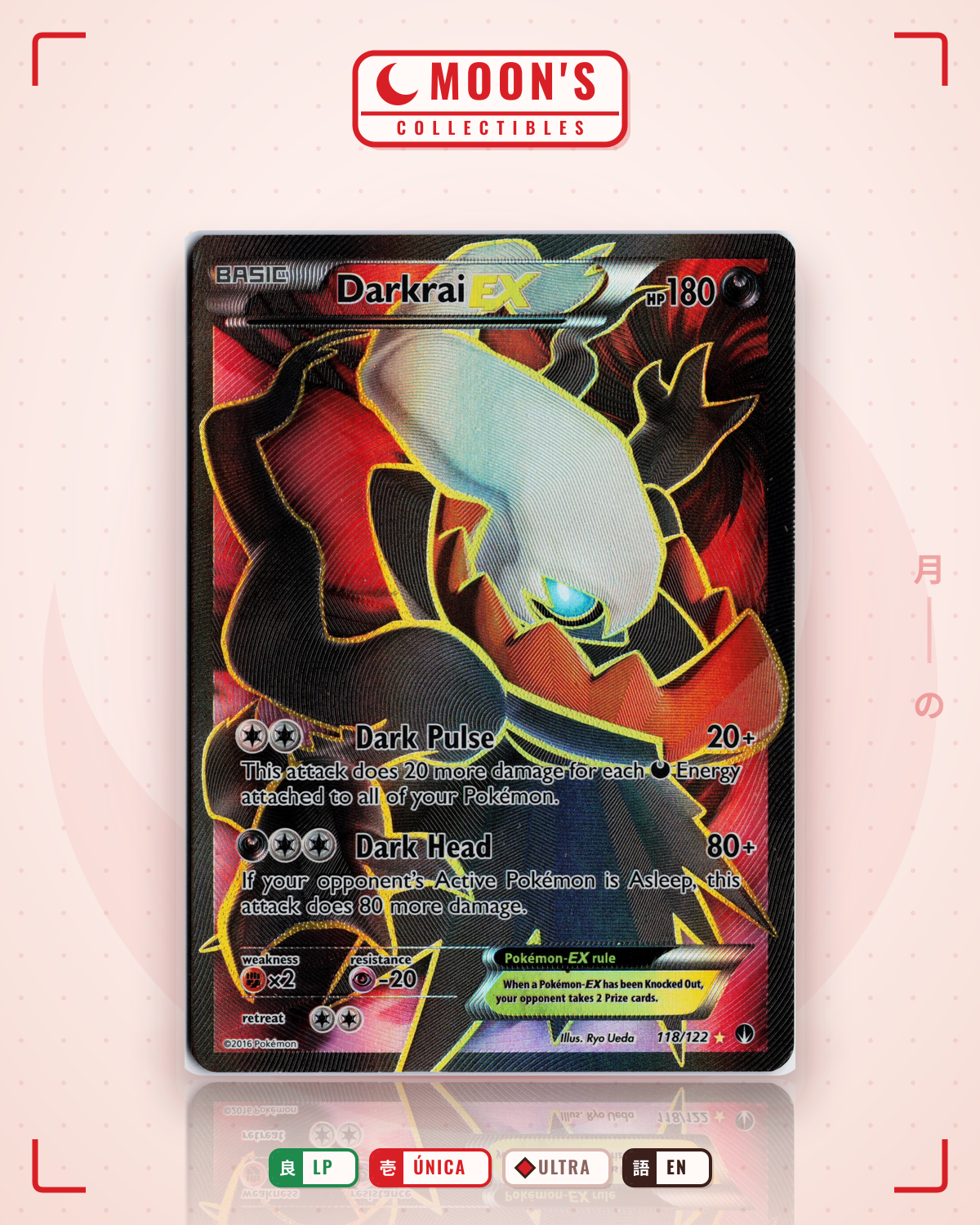 Carta Pokémon Darkrai-EX · BREAKpoint #118/122 (LP) — pieza única en Moon's Collectibles México
