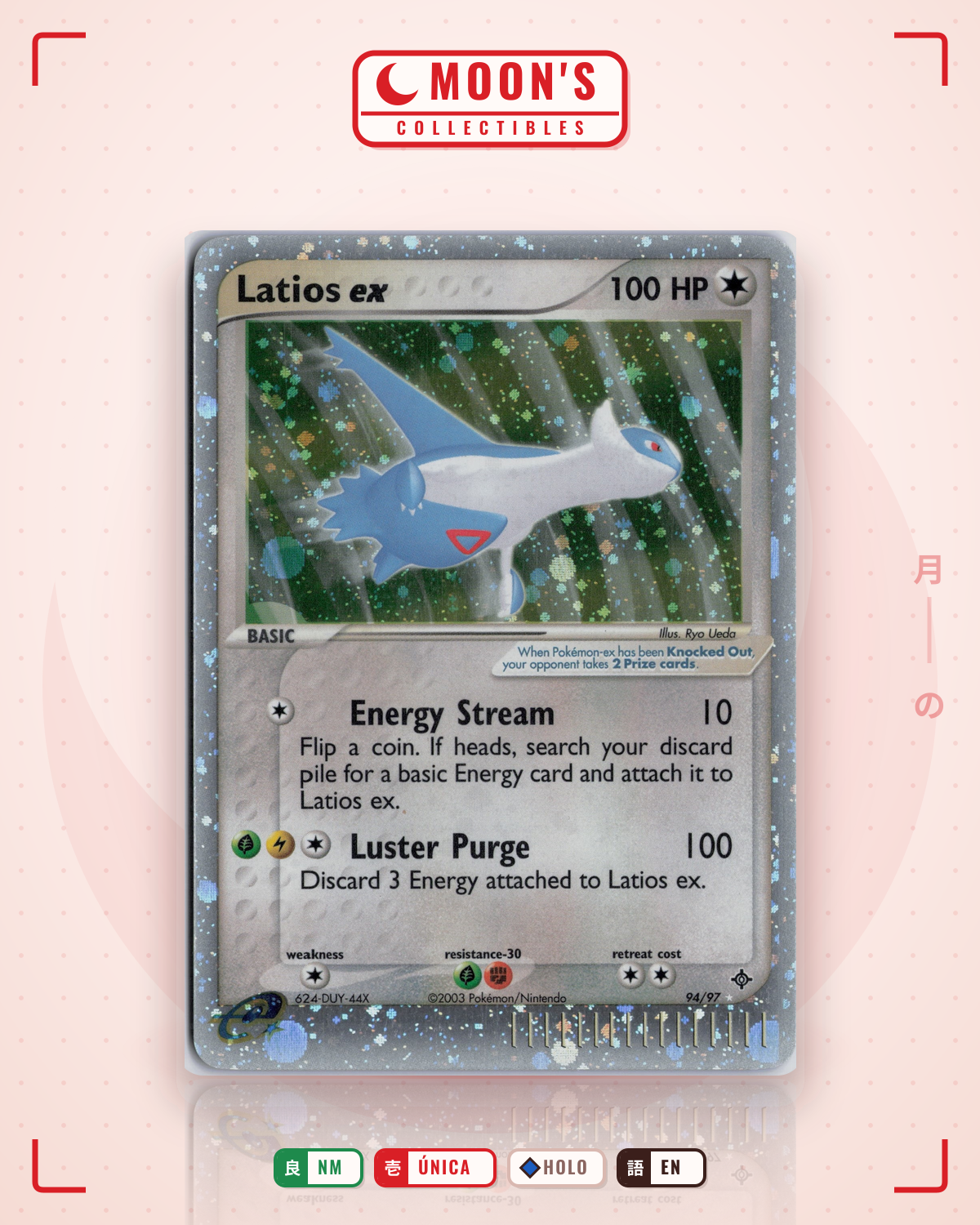Carta Pokémon Latios ex · Dragon #94/97 (NM) — pieza única en Moon's Collectibles México