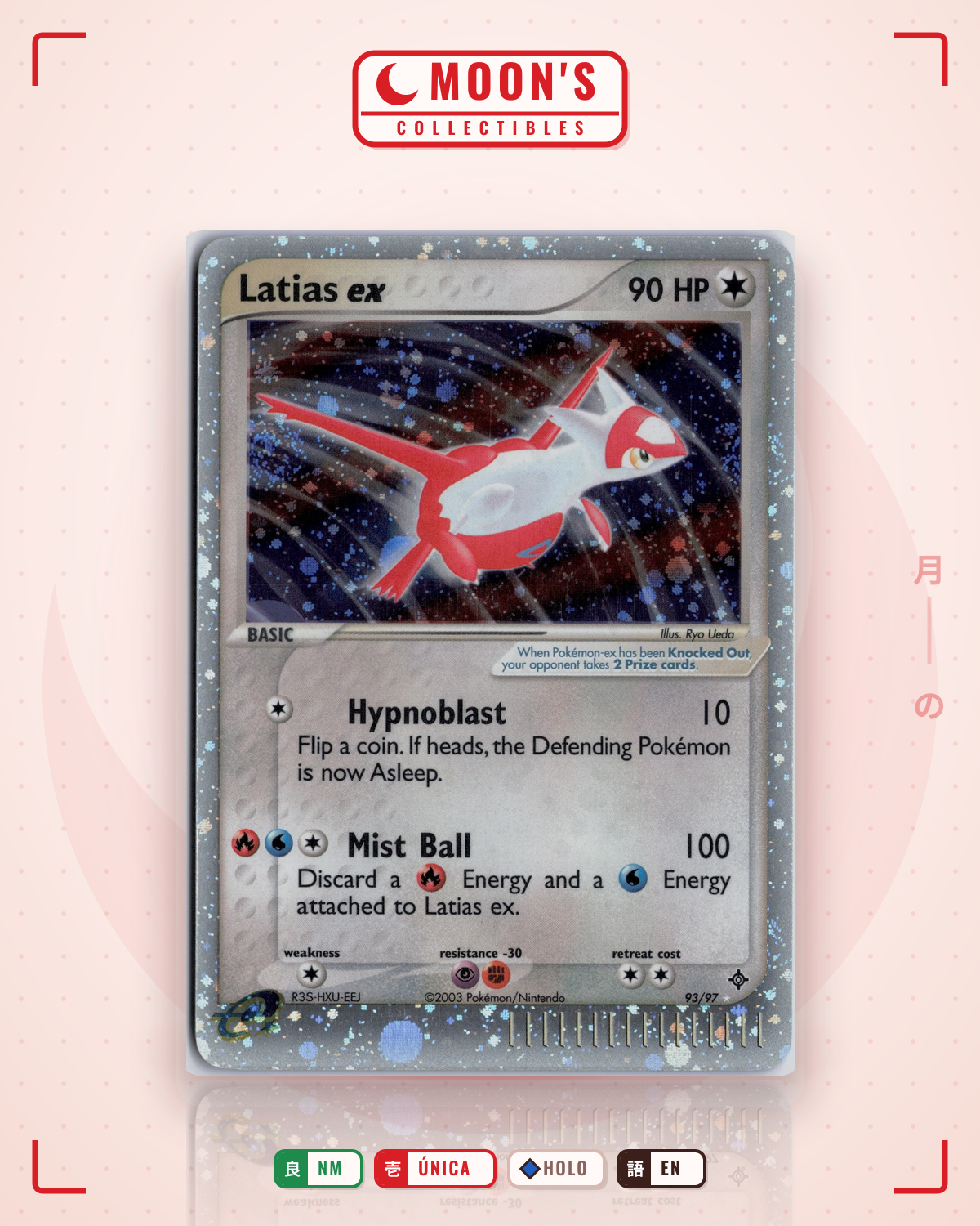 Carta Pokémon Latias ex · Dragon #93/97 (NM) — pieza única en Moon's Collectibles México