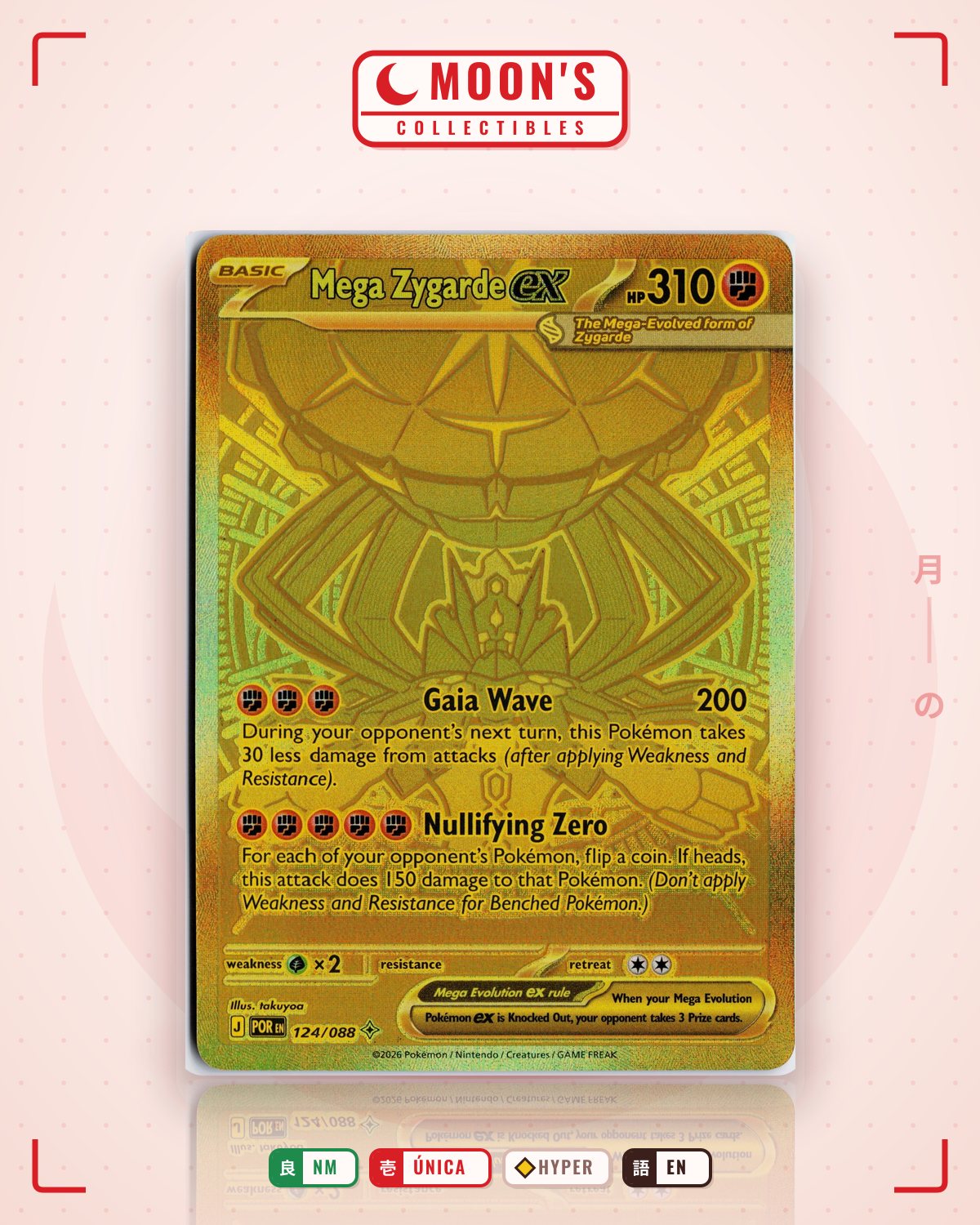 Carta Pokémon Mega Zygarde ex · Perfect Order #124/088 (NM) — pieza única en Moon's Collectibles México