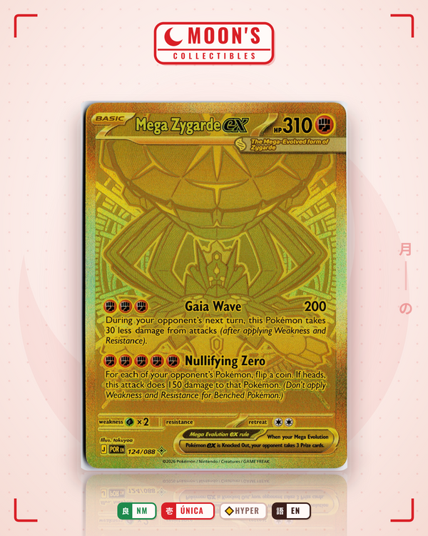 Carta Pokémon Mega Zygarde ex · Perfect Order #124/088 (NM) — pieza única en Moon's Collectibles México