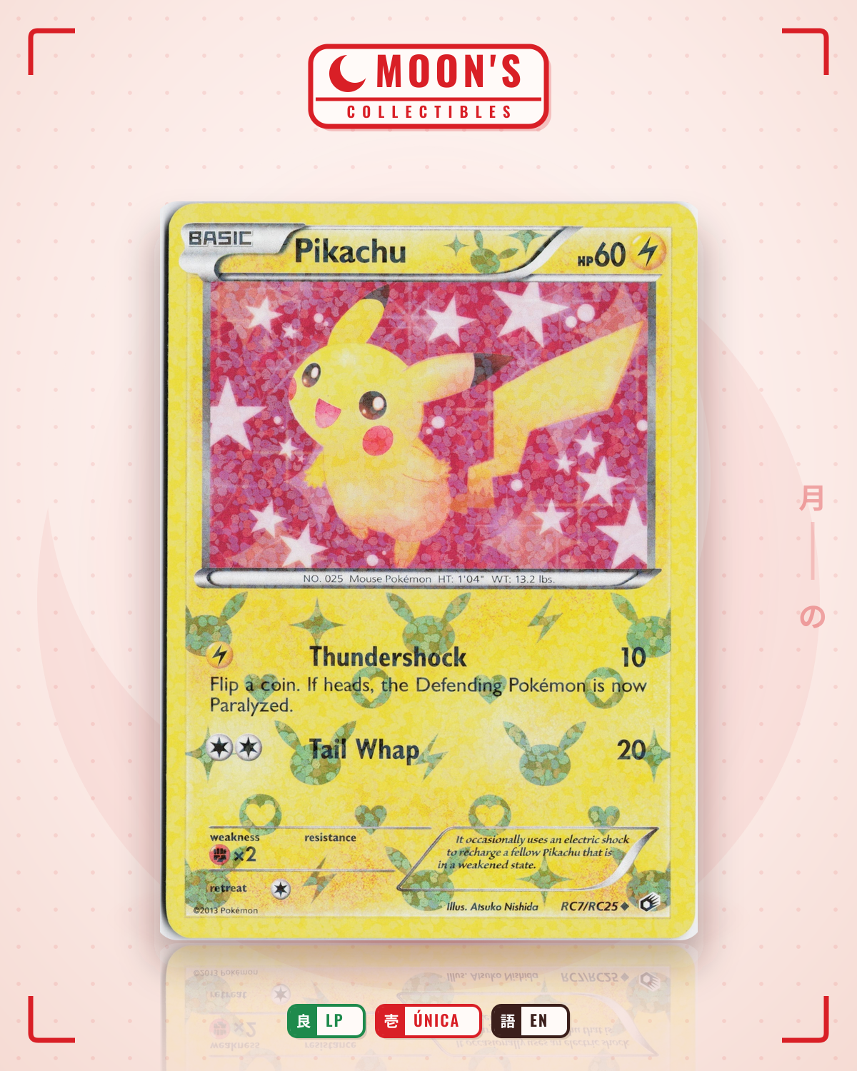 Carta Pokémon Pikachu · Legendary Treasures #RC7/RC25 (LP) — pieza única en Moon's Collectibles México