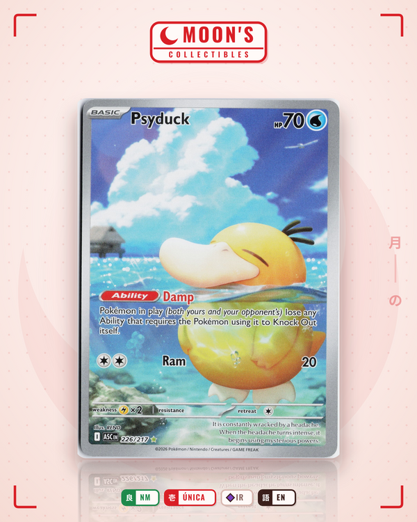 Carta Pokémon Psyduck · Ascended Heroes #226/217 (NM) — pieza única en Moon's Collectibles México