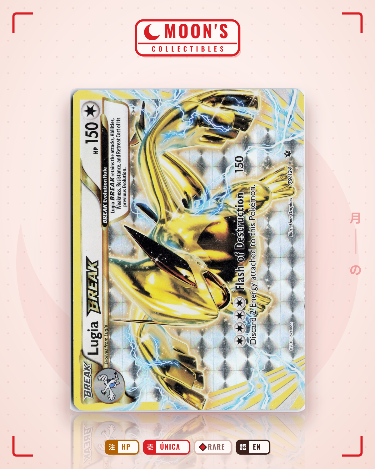 Carta Pokémon Lugia BREAK · Fates Collide #79/124 (HP) — pieza única en Moon's Collectibles México