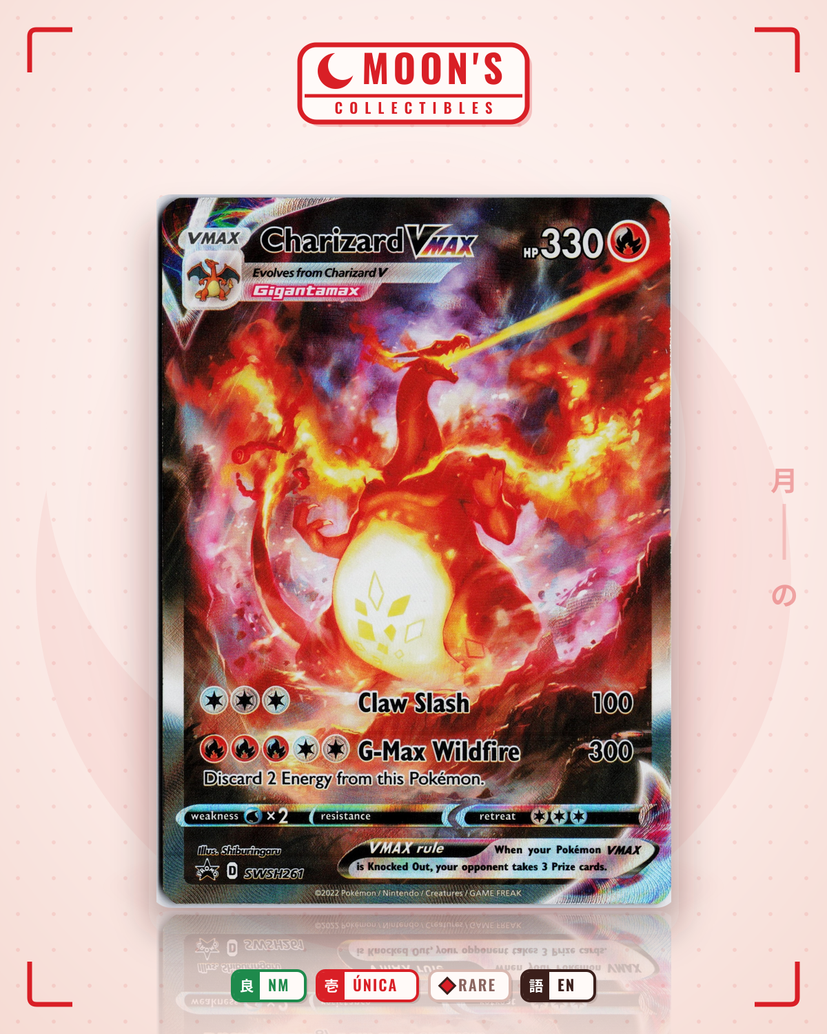 Carta Pokémon Charizard VMAX · SWSH Black Star Promos #SWSH261 (NM) — pieza única en Moon's Collectibles México