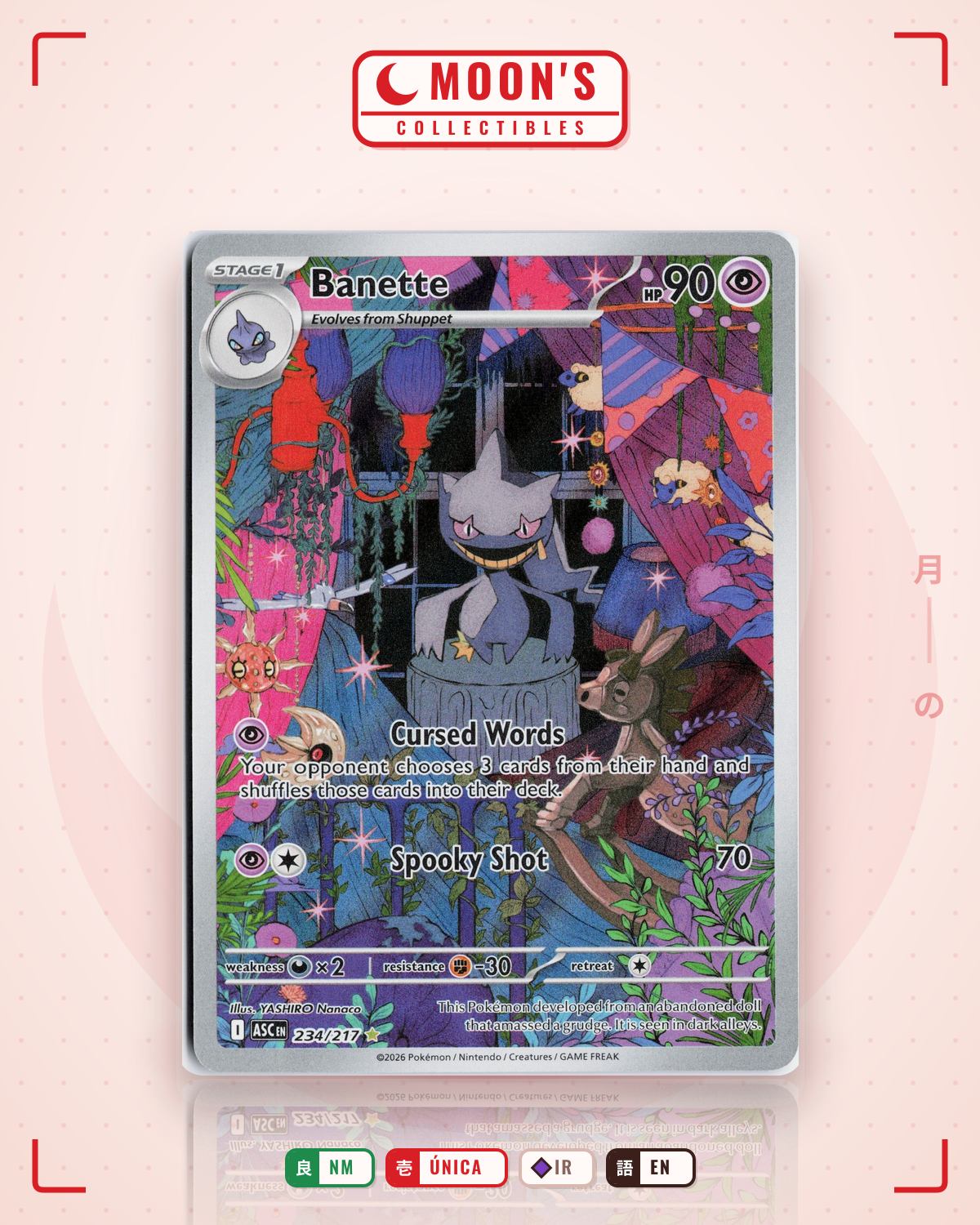 Carta Pokémon Banette · Ascended Heroes #234/217 (NM) — pieza única en Moon's Collectibles México