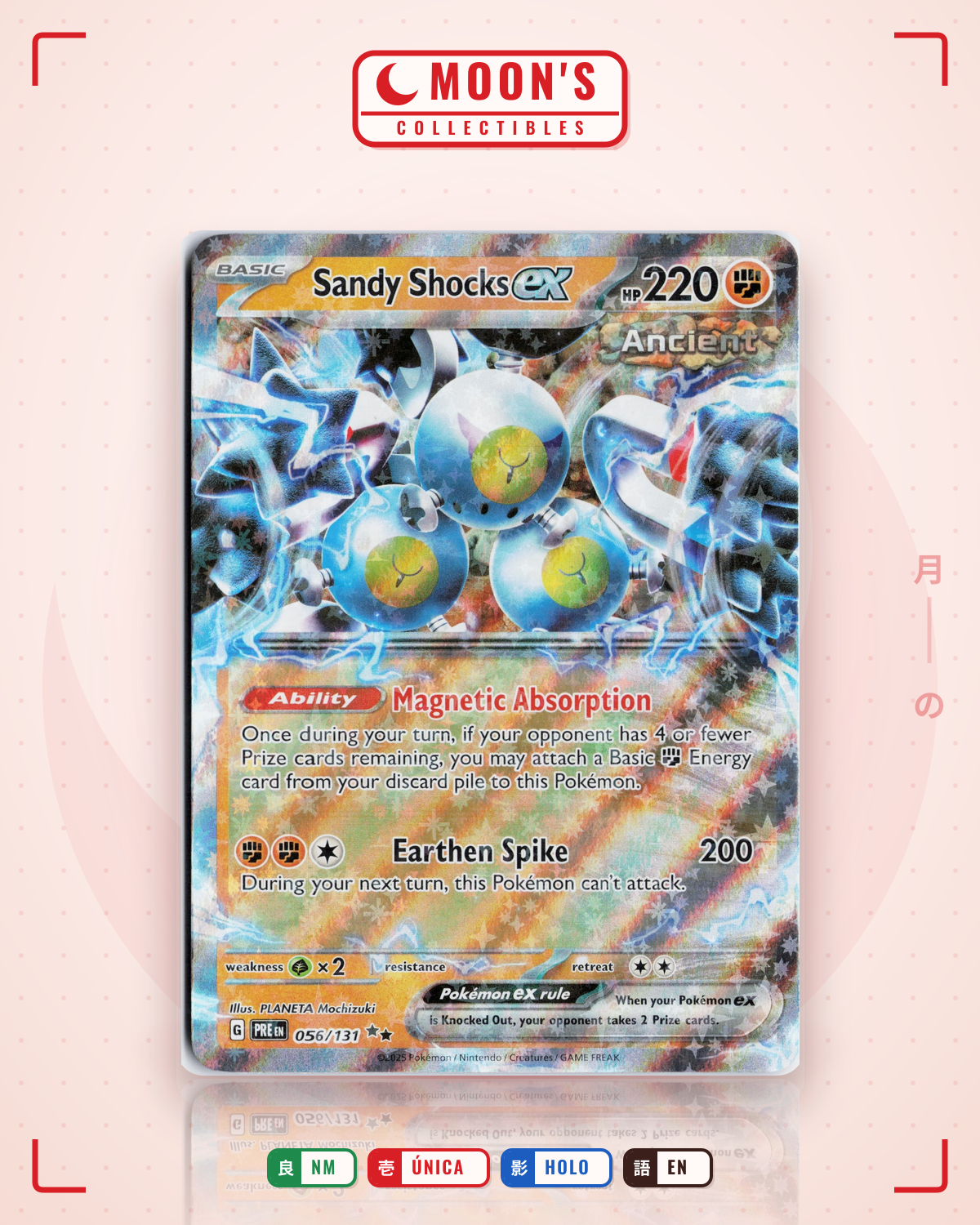 Carta Pokémon Sandy Shocks ex · Paradox Rift #108/182 (NM) — pieza única en Moon's Collectibles México