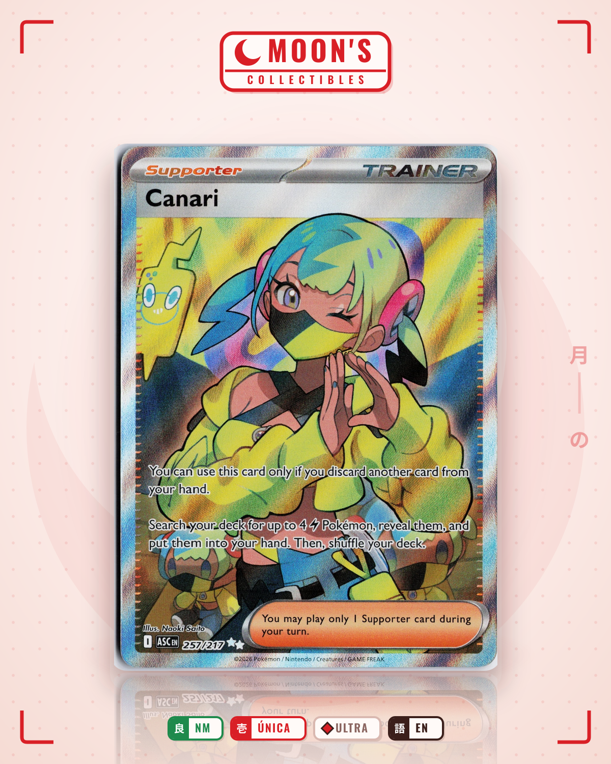 Carta Pokémon Canari · Ascended Heroes #257/217 (NM) — pieza única en Moon's Collectibles México