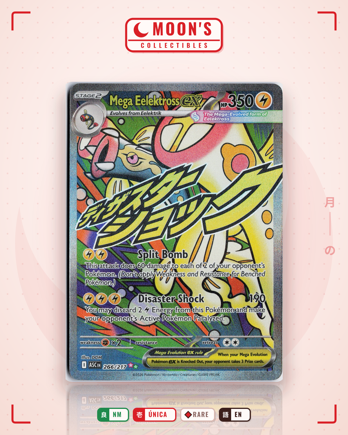 Carta Pokémon Mega Eelektross ex · Ascended Heroes #266/217 (NM) — pieza única en Moon's Collectibles México