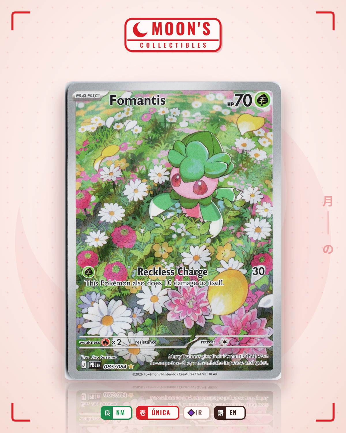 Carta Pokémon Fomantis · Pitch Black #085/084 (NM) — pieza única en Moon's Collectibles México