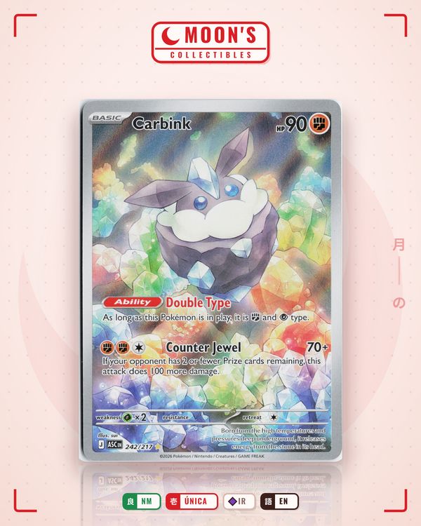 Carta Pokémon Carbink · Ascended Heroes #242/217 (NM) — pieza única en Moon's Collectibles México