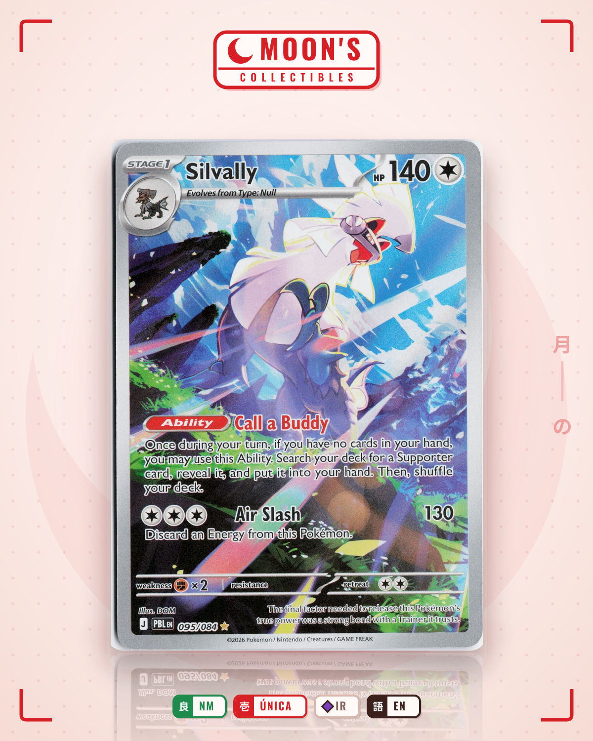 Carta Pokémon Silvally · Pitch Black #095/084 (NM) — pieza única en Moon's Collectibles México