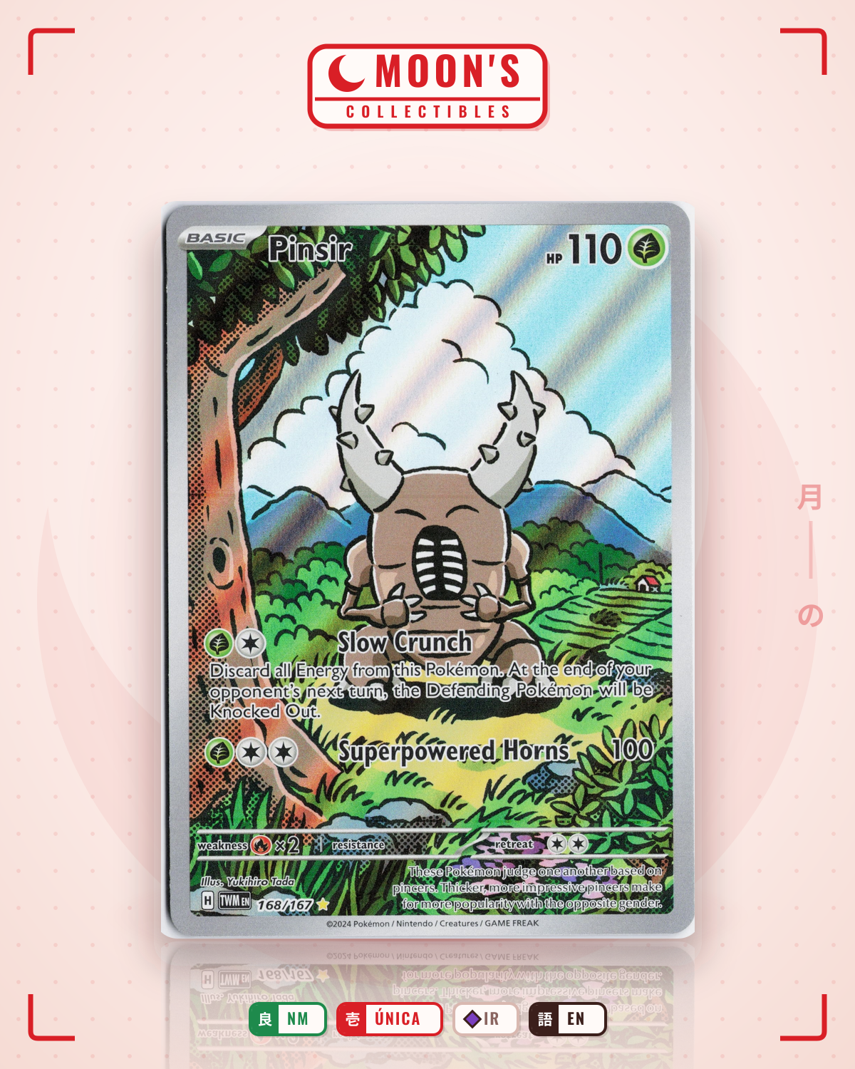 Carta Pokémon Pinsir · Twilight Masquerade #168/167 (NM) — pieza única en Moon's Collectibles México