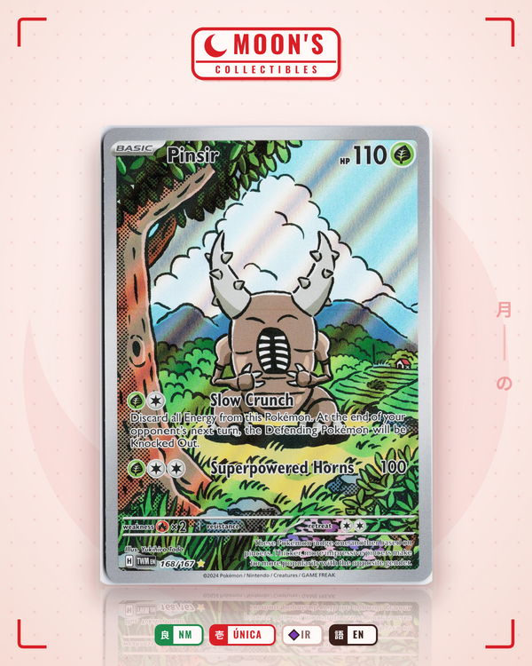 Carta Pokémon Pinsir · Twilight Masquerade #168/167 (NM) — pieza única en Moon's Collectibles México