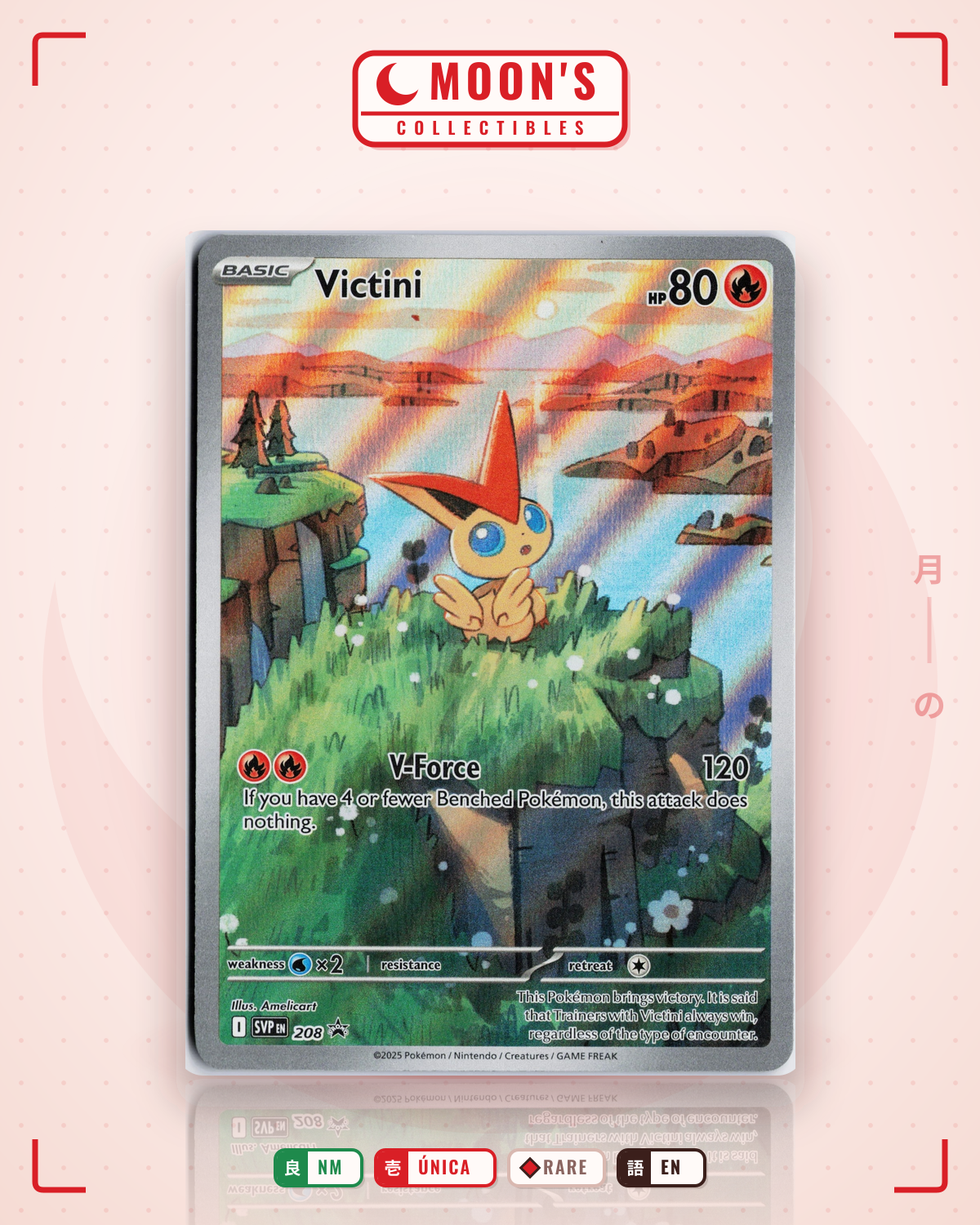 Carta Pokémon Victini · Scarlet & Violet Black Star Promos #208 (NM) — pieza única en Moon's Collectibles México
