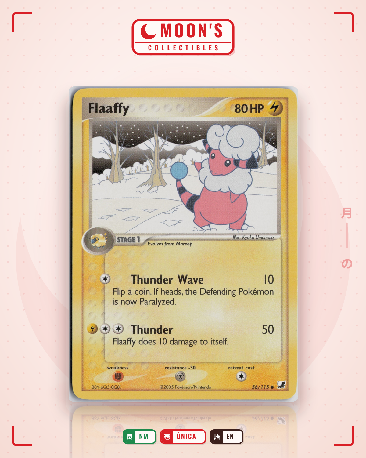 Carta Pokémon Flaaffy · Unseen Forces #56/115 (NM) — pieza única en Moon's Collectibles México