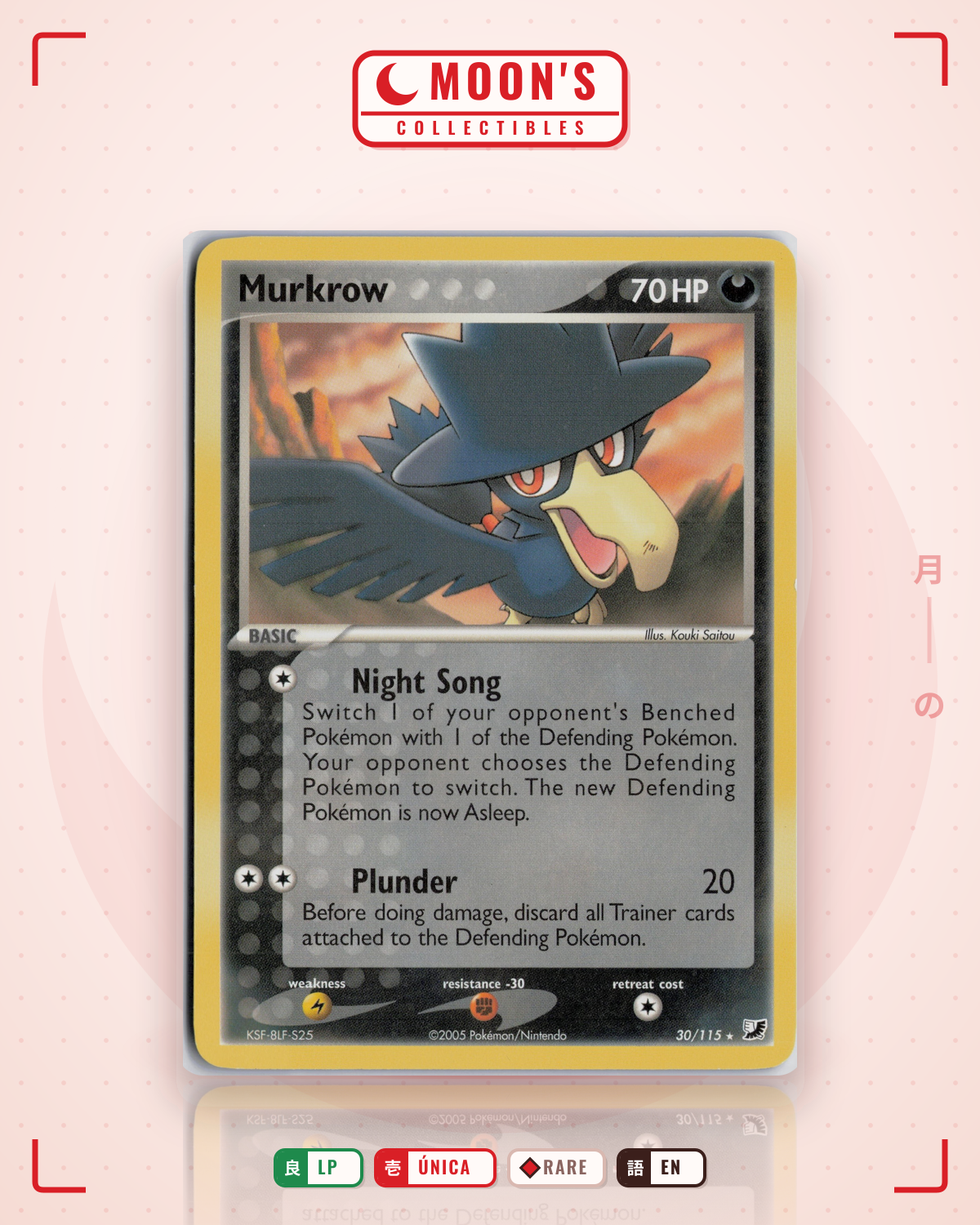 Carta Pokémon Murkrow · Unseen Forces #30/115 (LP) — pieza única en Moon's Collectibles México