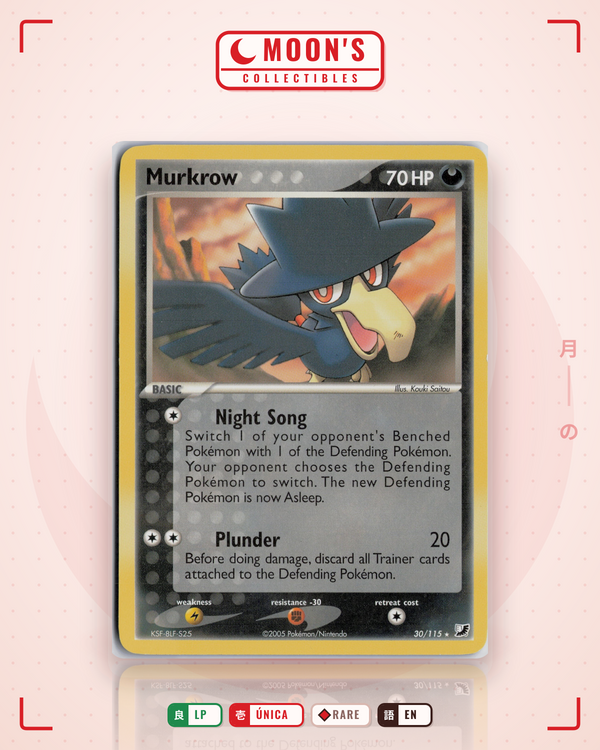 Carta Pokémon Murkrow · Unseen Forces #30/115 (LP) — pieza única en Moon's Collectibles México