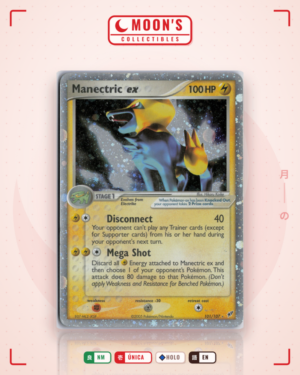 Carta Pokémon Manectric ex · Deoxys #101/107 (NM) — pieza única en Moon's Collectibles México