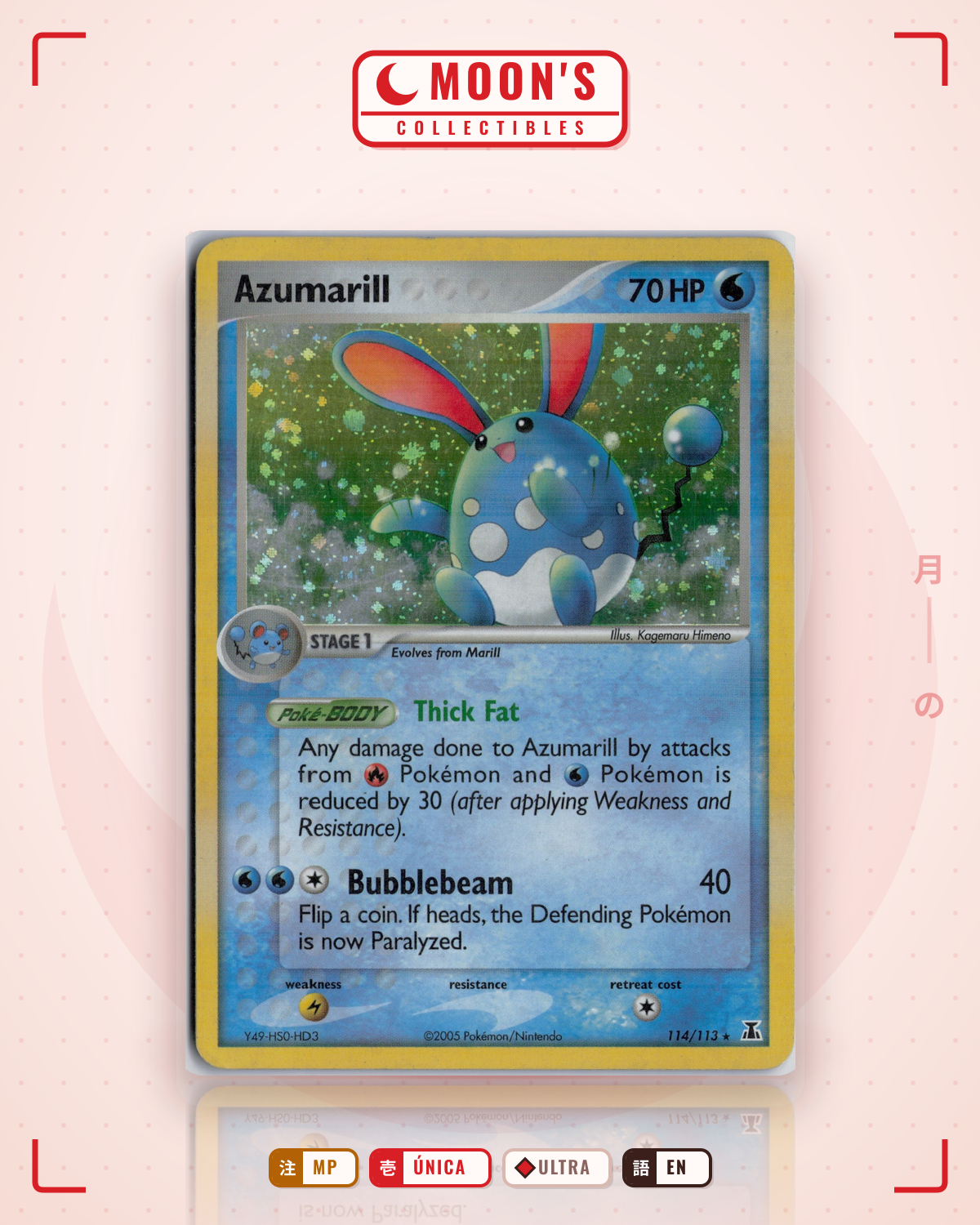 Carta Pokémon Azumarill · Delta Species #114/113 (MP) — pieza única en Moon's Collectibles México