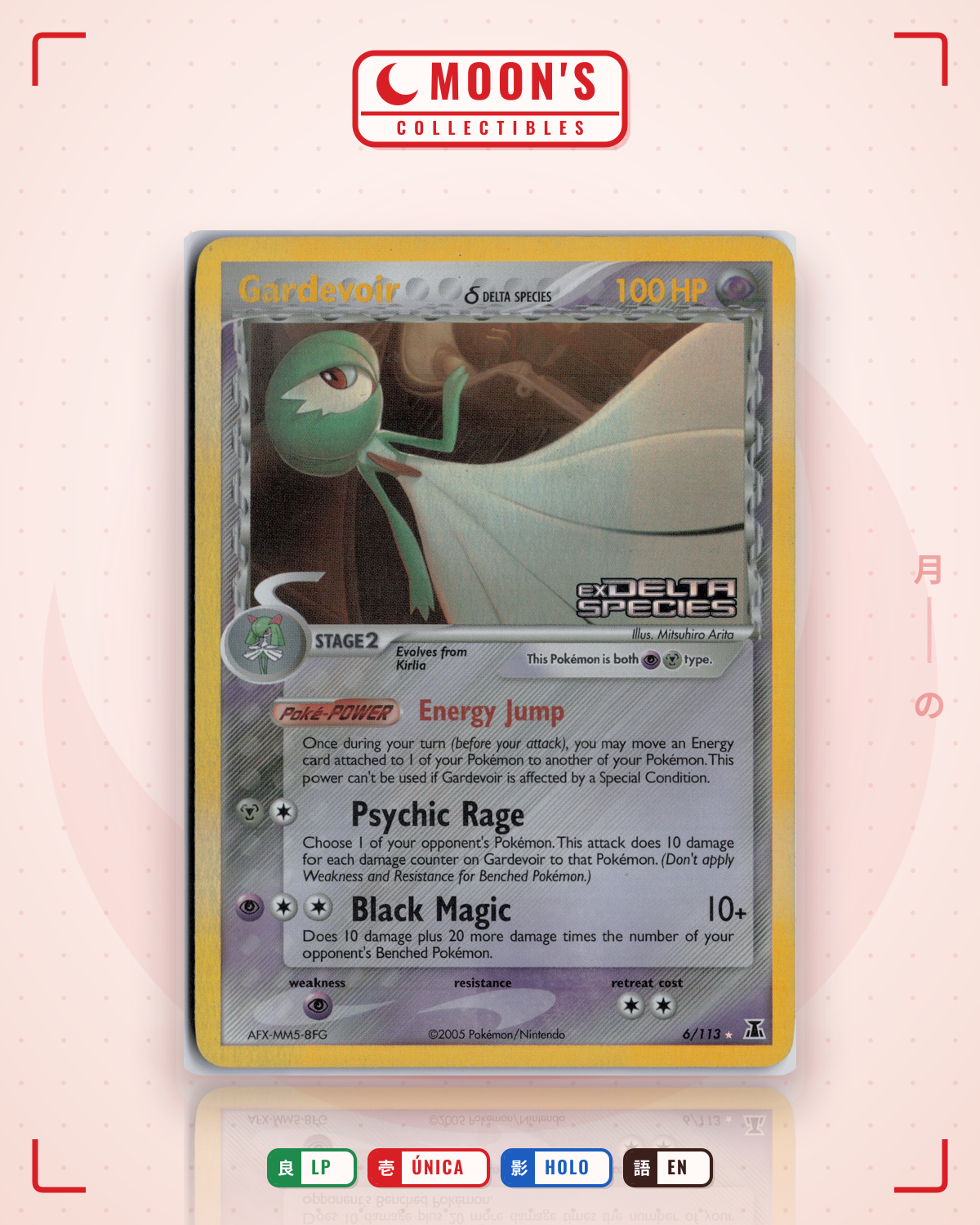 Carta Pokémon Gardevoir δ · Delta Species #6/113 (LP) — pieza única en Moon's Collectibles México