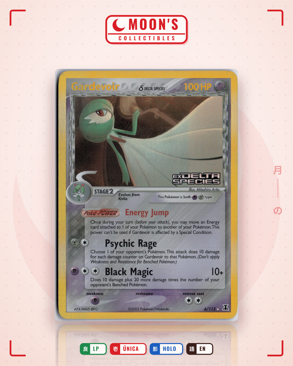 Carta Pokémon Gardevoir δ · Delta Species #6/113 (LP) — pieza única en Moon's Collectibles México
