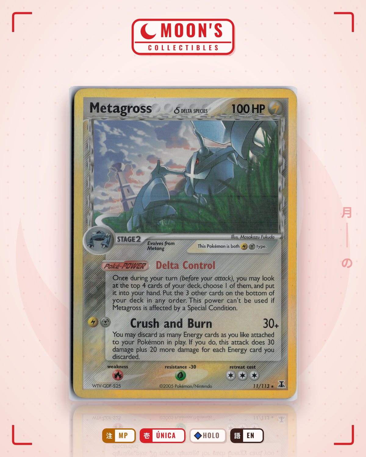 Carta Pokémon Metagross δ · Delta Species #11/113 (MP) — pieza única en Moon's Collectibles México