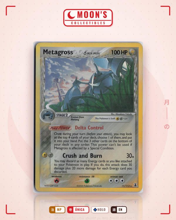 Carta Pokémon Metagross δ · Delta Species #11/113 (MP) — pieza única en Moon's Collectibles México