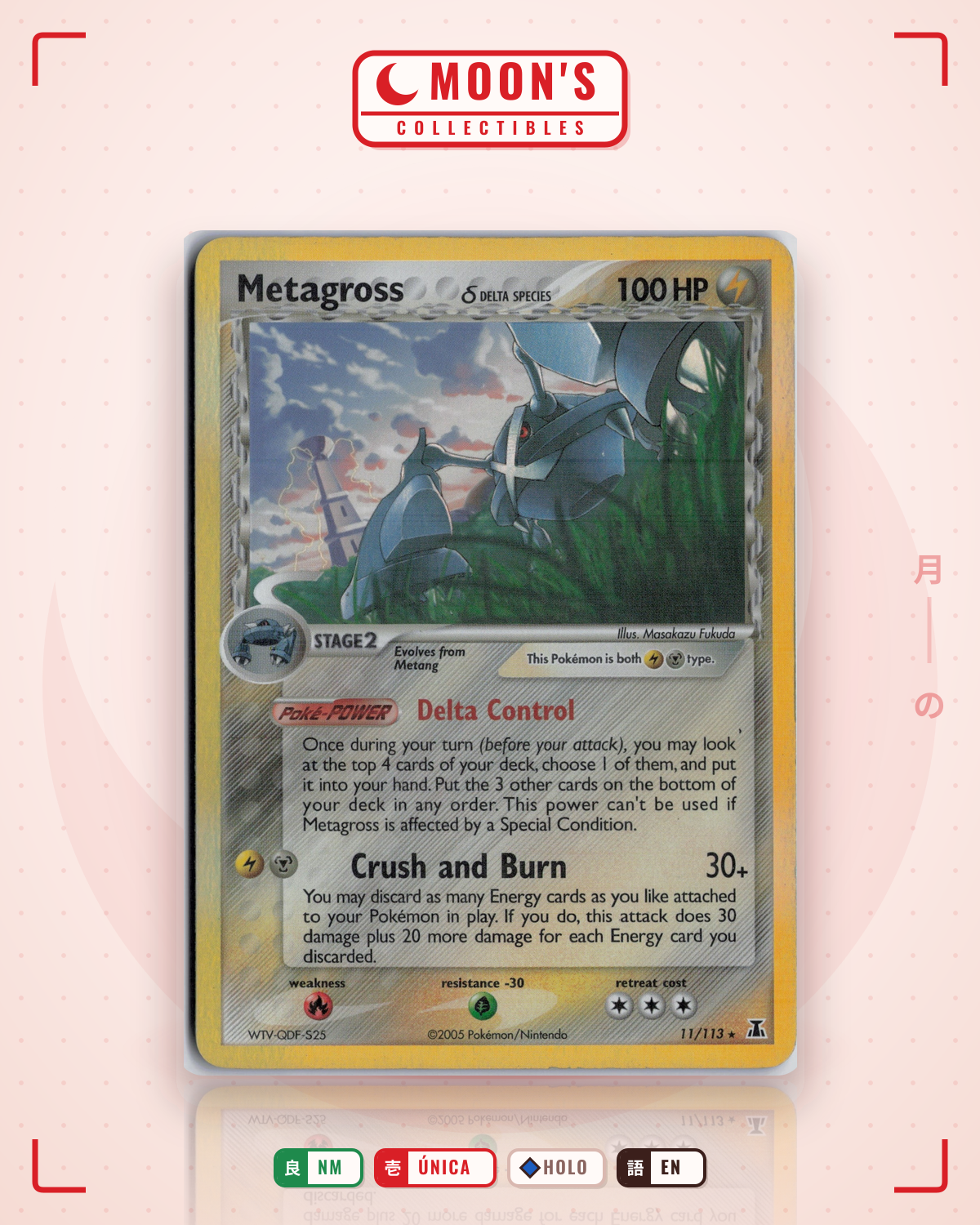Carta Pokémon Metagross δ · Delta Species #11/113 (NM) — pieza única en Moon's Collectibles México