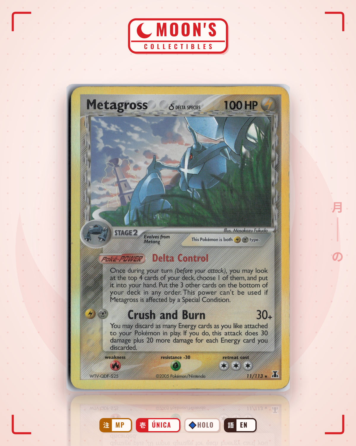 Carta Pokémon Metagross δ · Delta Species #11/113 (MP) — pieza única en Moon's Collectibles México