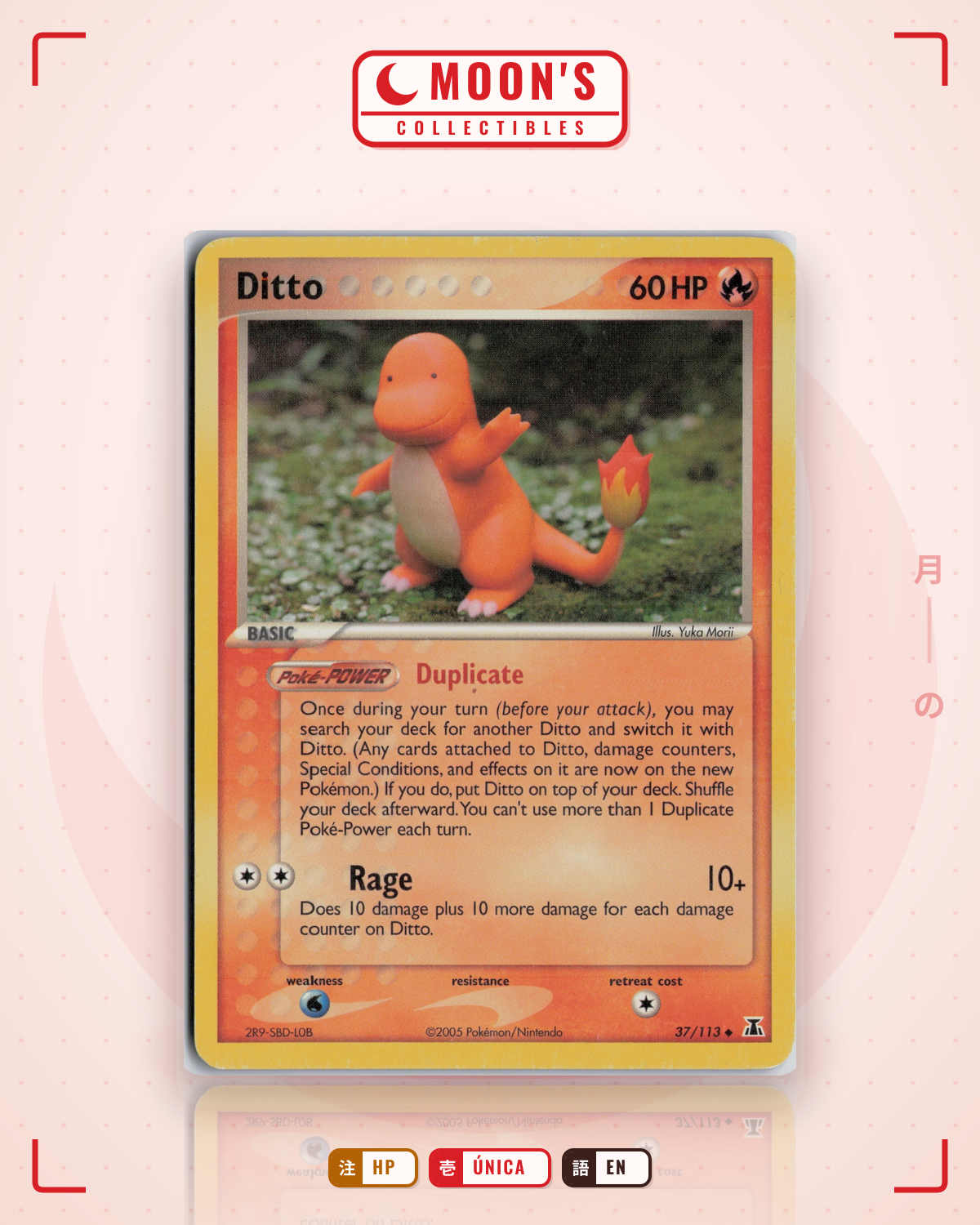 Carta Pokémon Ditto · Delta Species #37/113 (HP) — pieza única en Moon's Collectibles México