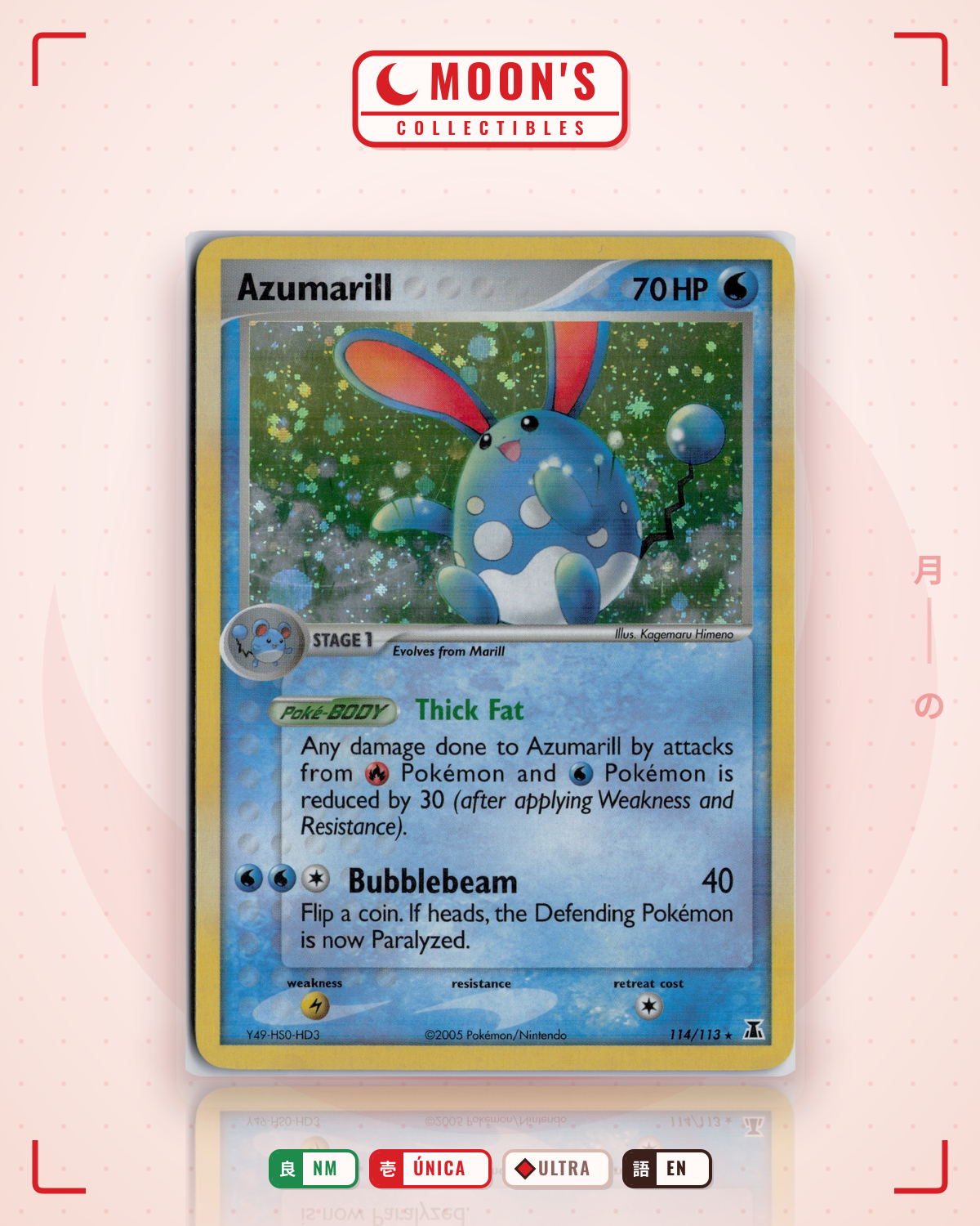 Carta Pokémon Azumarill · Delta Species #114/113 (NM) — pieza única en Moon's Collectibles México