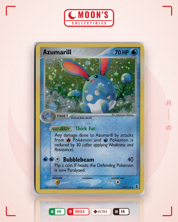 Carta Pokémon Azumarill · Delta Species #114/113 (NM) — pieza única en Moon's Collectibles México