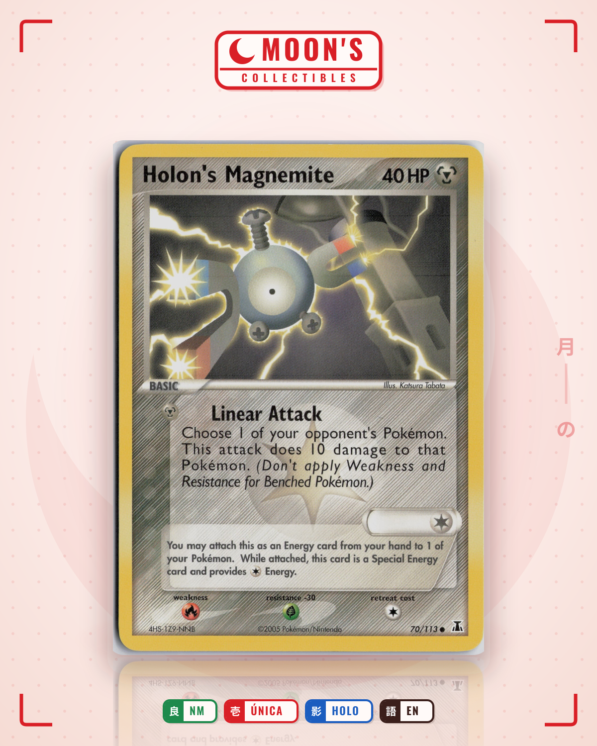 Carta Pokémon Holon's Magnemite · Delta Species #70/113 (NM) — pieza única en Moon's Collectibles México