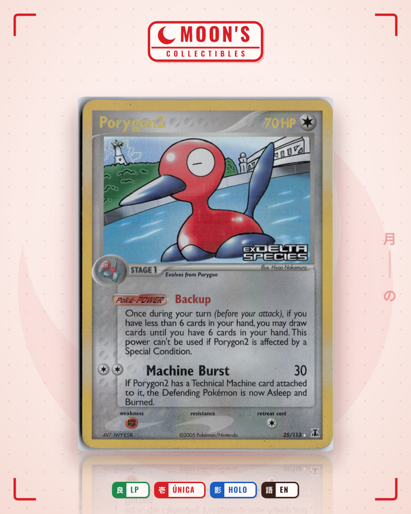 Carta Pokémon Porygon2 · Delta Species #25/113 (LP) — pieza única en Moon's Collectibles México