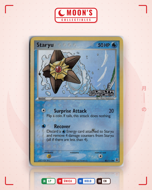 Carta Pokémon Staryu · Delta Species #85/113 (LP) — pieza única en Moon's Collectibles México