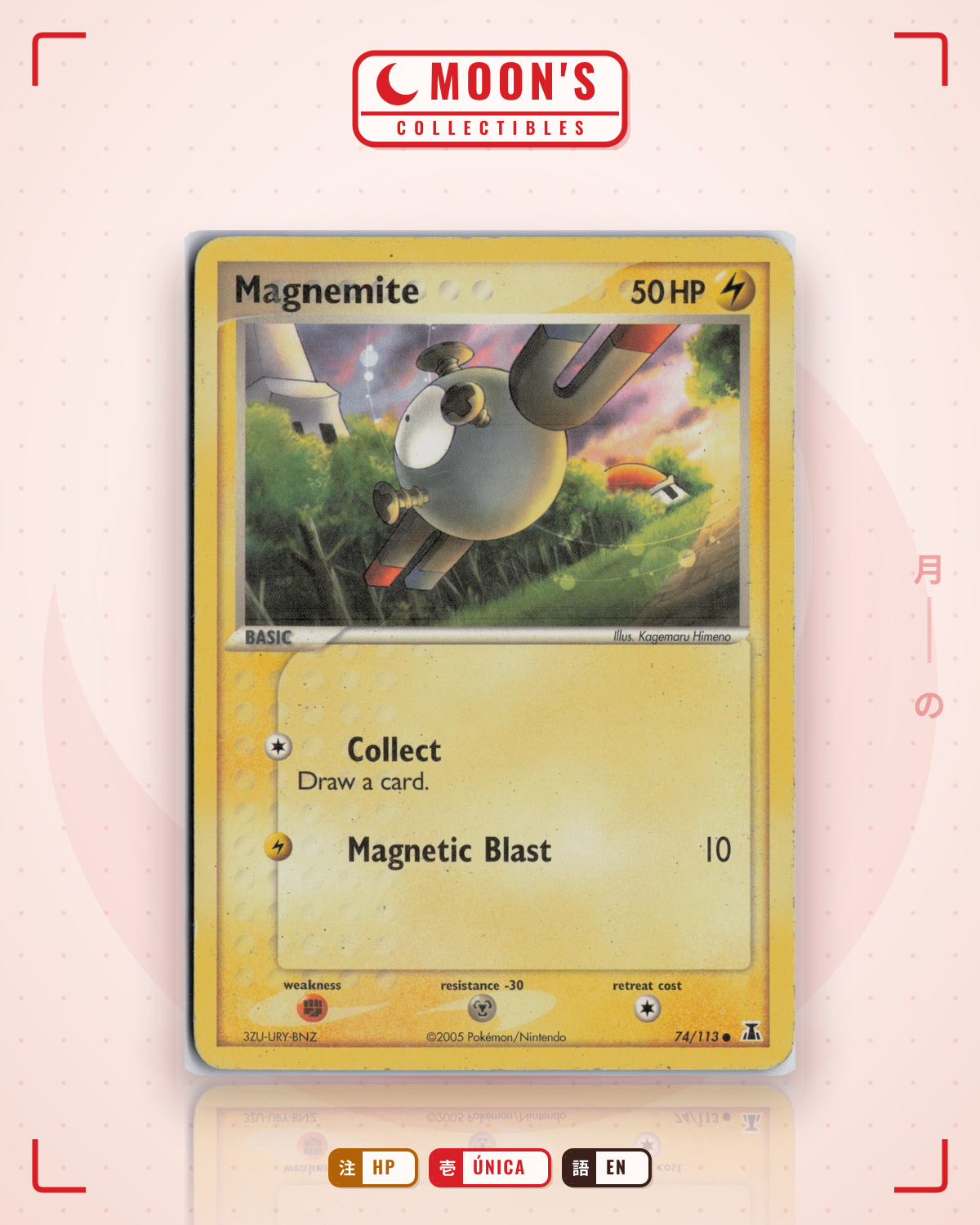 Carta Pokémon Magnemite · Delta Species #74/113 (HP) — pieza única en Moon's Collectibles México