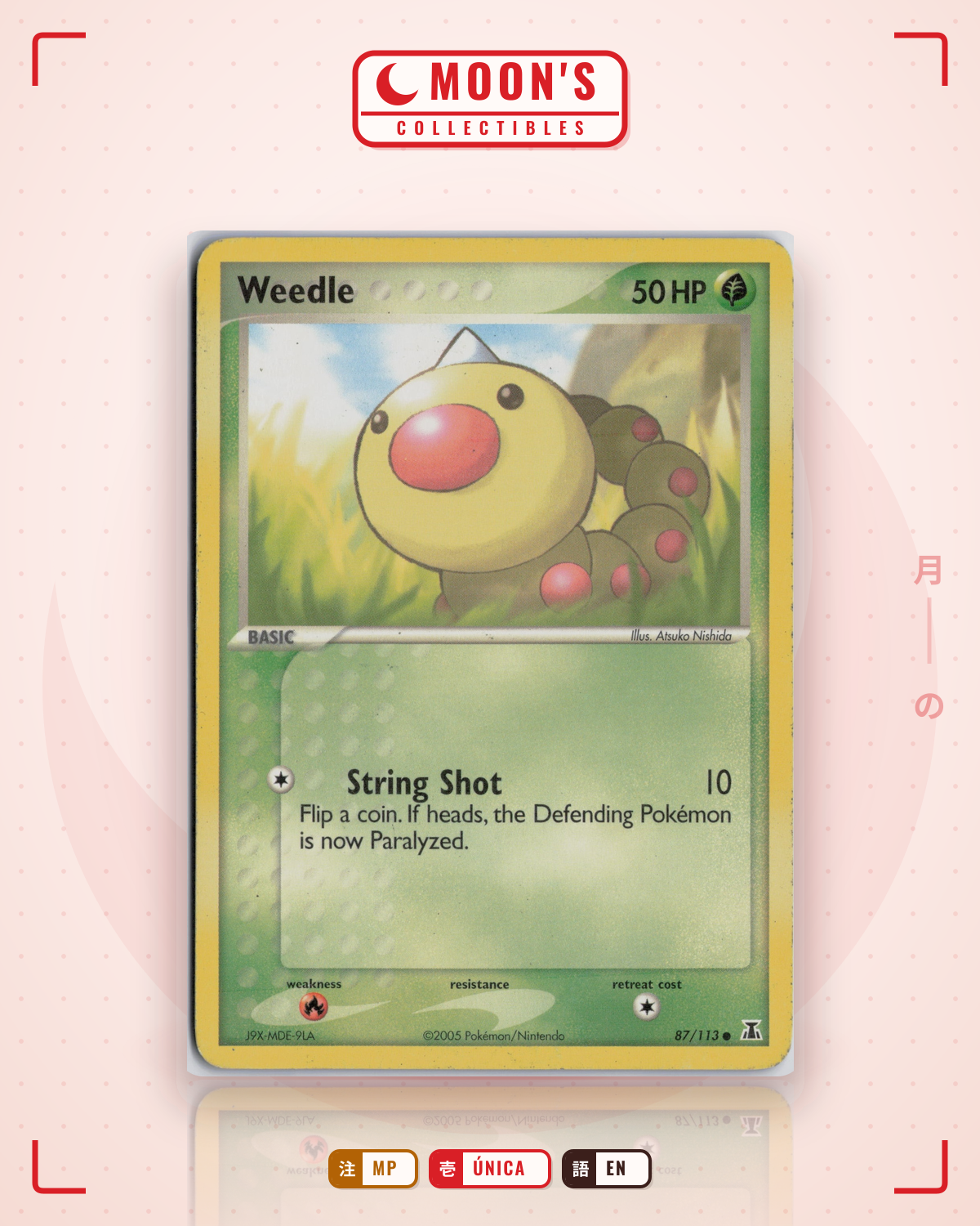 Carta Pokémon Weedle · Delta Species #87/113 (MP) — pieza única en Moon's Collectibles México