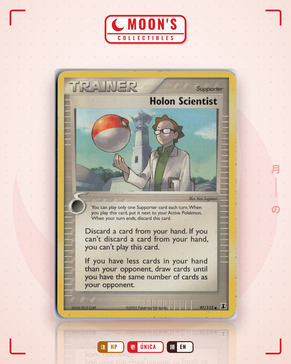 Carta Pokémon Holon Scientist · Delta Species #97/113 (HP) — pieza única en Moon's Collectibles México