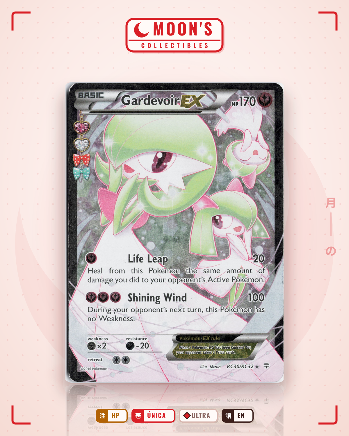 Carta Pokémon Gardevoir-EX · Generations #RC30/RC32 (HP) — pieza única en Moon's Collectibles México